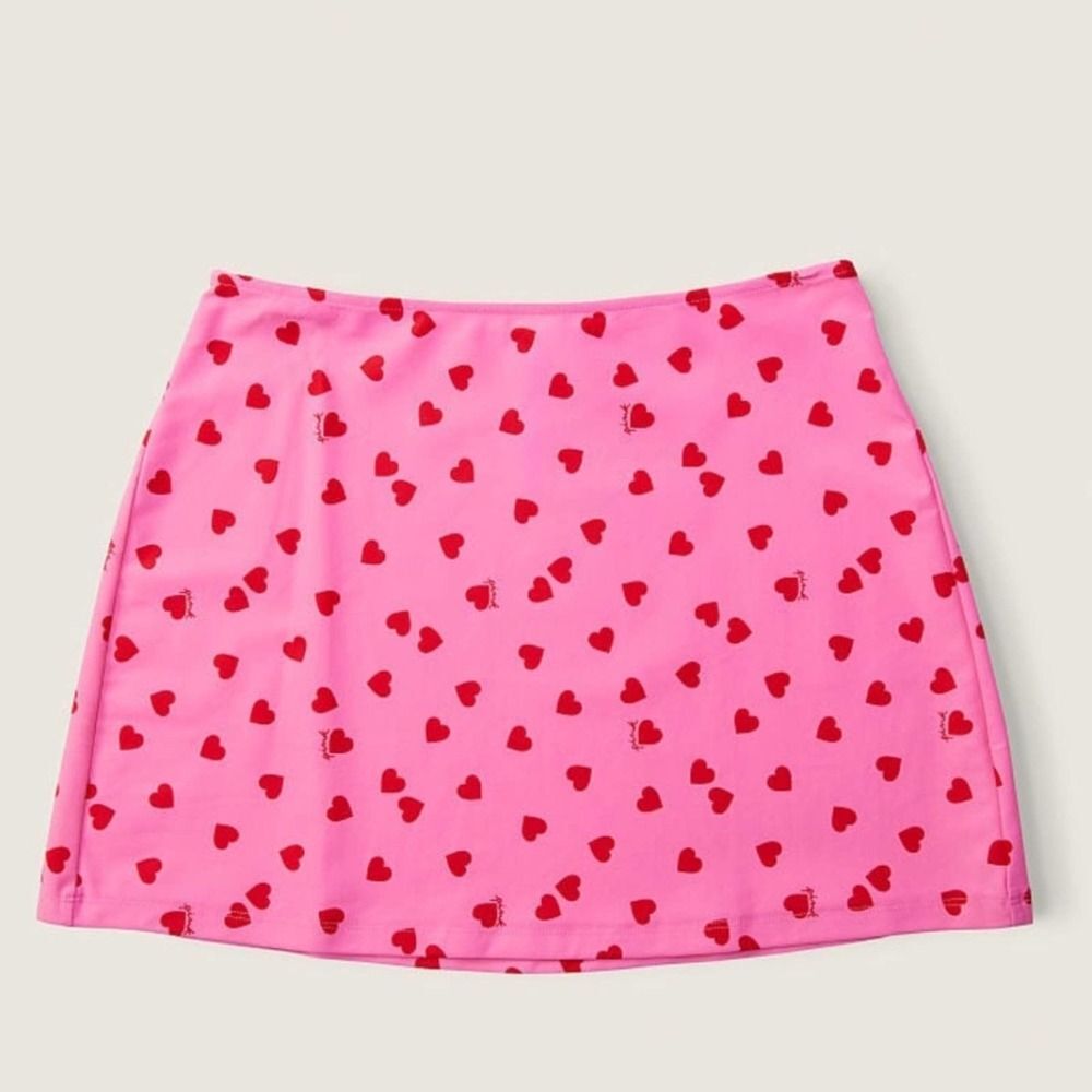 PINK Victoria's Secret Pink and Red Heart Swim Coverup